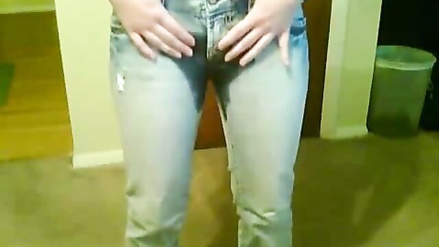 Pissing in jeans