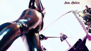 Hot Mistress Eva Latex PVC Vinyl Leggins Goddess Milf BDSM Solo Fetish High Heels Femdom Glasses