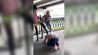 Domina Evgenia, Mistress Sandra - golden rain outdoors
