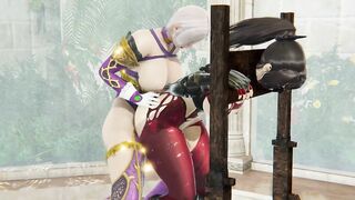 Futa Ivy Valentine Fucks Taki Until She Squirts Soul Calibur BDSM Bondage 3D Hentai
