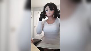 Betty & Miki End! Anime masked girl and your waifu plays with her rubber body! Shy kigurumi pussy!