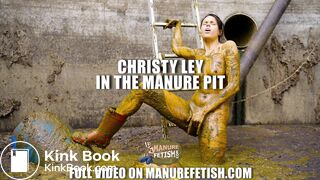 Christy Ley in the manure pit