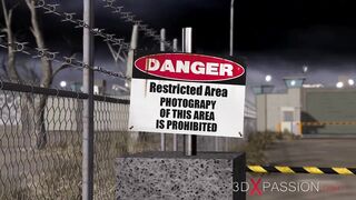 3d sexy dickgirl fucks hard a hot young blonde in restraints in the sci-fi lab