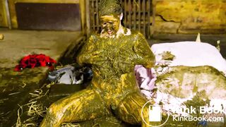 Farmer girl Bettys messy mistake - bathing in cowshit