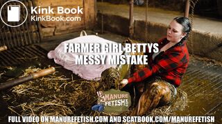 Farmer girl Bettys messy mistake - bathing in cowshit