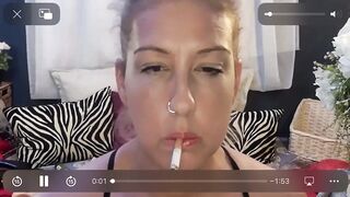 Milf smoking a cigarette
