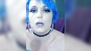 Blue Hair Big Tits Smoking