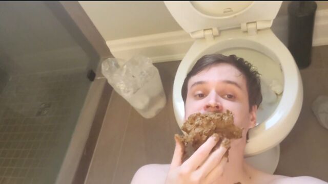 Eating a PILE OF SHIT! Submissive Human Toilet