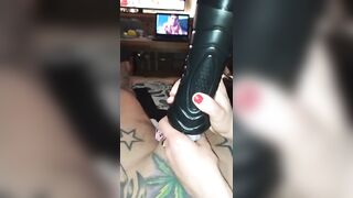 Goddess Katrix Jerk Off with fake oiled pussy