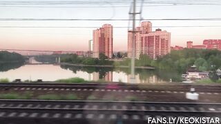 Risky sex with sexy tranny in the train and in the car / Compilation