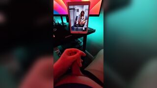 Cumming while watching hot trans BestGirlBess fuck herself with a big dildo.