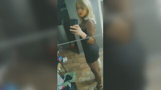 Trans girl playing with her asshole anal plug and tail.. cumming huge load of sperm riding dildo