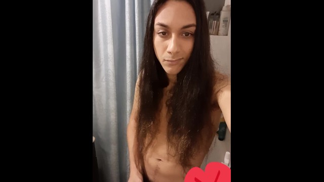 After Shower Stroke Hard Dick Trans Girl Big Dick Clean Rod Mexican Shemale Femboy