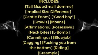 Teasing the fuck out of my good boy - Tall Sub, Small Domme | EROTIC AUDIO ROLEPLAY | Fdom F4M ASMR