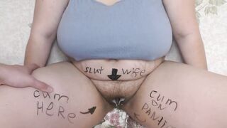 Cuckold hubby caught wife after cheating breeding session and started to jerk off