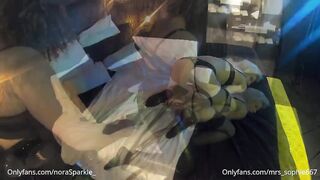 Female Lesbian Domination | Ebony Domme fucks her submissive blonde slut with a strap on!