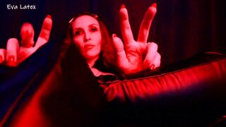 Lick Pussy Slave Femdom Mistress Hot Milf Eva Latex Goddess Boots Domina BDSM Rubber Mask Leather