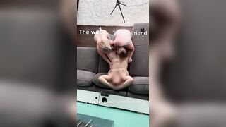 Wife shares husband with the nanny and gets a last second creampie