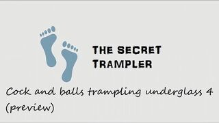 Cock and balls trampling underglass 4 with cumshot (preview)