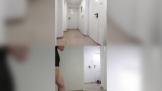 Cuckold husband takes free pizza, wife fucks pizza delivery man and feeds husband his cum