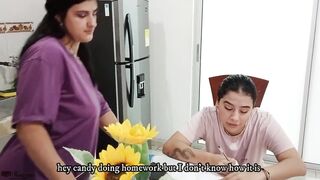 Me follo a mi madrastra a cambio de ayudarme con mi tarea - Porno en español