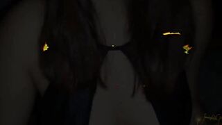 My stepsister sucks my cock while our parents are in the next room. She is a bitch.