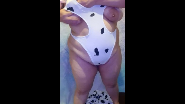 I put on my cow suit