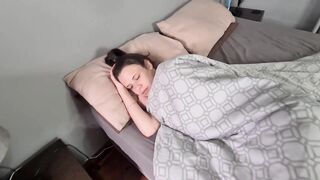 Sucking the cock clean after he woke me up with a big piss stream in my face