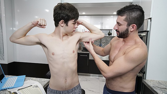 Hunk Step Brother Deepthroats And Breeds Sweet Twink Dakota Lovell In The Kitchen - BrotherCrush