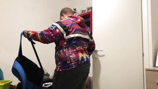 22 year old obese deflowers her ass with an Italian style pov - dialogues in Italian