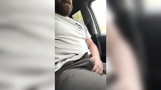 Morning cum explosion in car before work