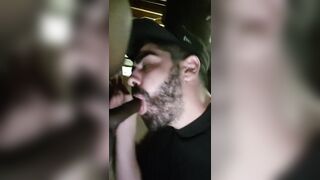 Sucking daddy's BBC on his lunch break and begging for his cum