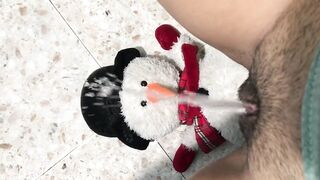 dirty bitch plays with her piss on top of her teddy????