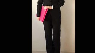 Masturbation in pantsuit ★ Real orgasm ★ Dirty panties