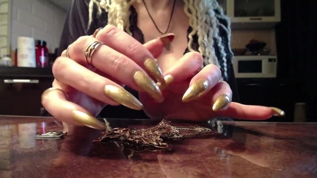 Golden sharp nails