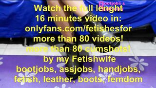 Slave used as human carpet by fetishwife doing bootjob & balls crush with combat boots