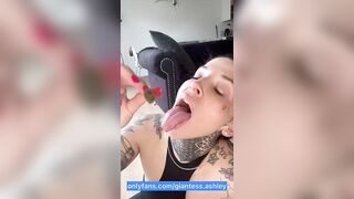 Your giantess Ashley sexy vore and swallow gummy bears