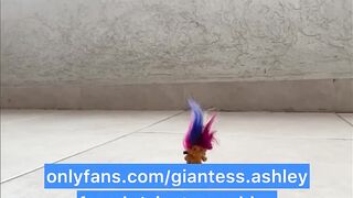 Your giantess Ashley finds a gnome in her house