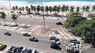 Goddess Kiffa - Copacabana Beach Public Foot worship and Footjob - FOOT WORSHIP - FOOTJOB