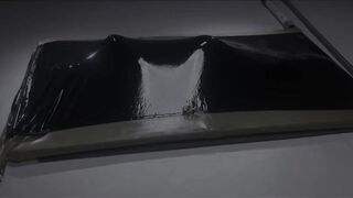 needy slut tries multiple positions in latex vacbed