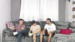 super horny bachelor party with two friends and a slut