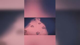 Touching myself and scratch boobs