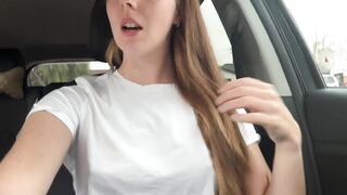 Braless pit stop in the drive thru with my lush on MAX!