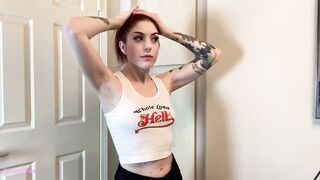 Red Head Cuts Hair Shaves Head Gets Horny And Needs To Cum