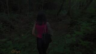 FIRST OUTDOOR! SLOW blowjob in the WOODS and cumshot in HAIR! ChantyChrys