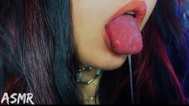 ASMR????WET Lens Licking????, Body Massage, Spit Painting, Fishnet Scratching