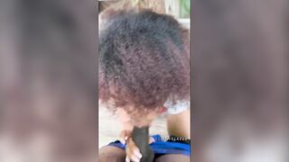 At the park letting him use my mouth