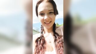 Shock!! Shows boobs to a passer-by!!!