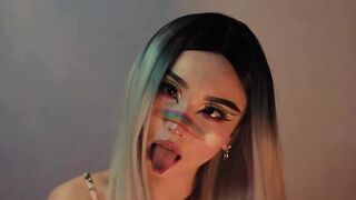 Close up Blowjob and Cum in Mouth full of Sperm from cute teen\ORALCREAMPIE\ GAGING