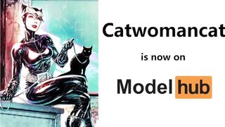Batman feed his new blindfold with gag pet Cat-woman with monster cum ROLEPLAY,HARDCORE,LATEX FETISH